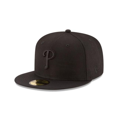 Sapca New Era Philadelphia Phillies MLB Black On Black 59FIFTY Fitted - Negrii